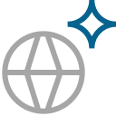 Icon for a globe and star