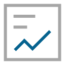 Icon for a report with a line graph