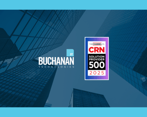 A combined image of the Buchanan Technology logo along with the CRN solution provider logo