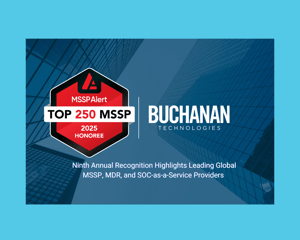 MSSP Alert 250 logo banner recognizing Buchanan for the 9th year