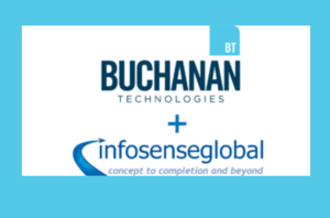 An image of the Buchanan Technology logo plus the Infosense Global logo representing a merge.