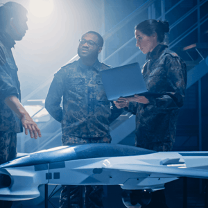 Three aerospace engineers