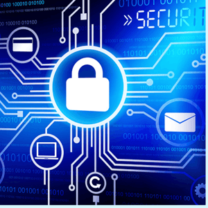 A network graph with a security lock