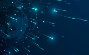 Image of a globe with glowing elements radiating outward